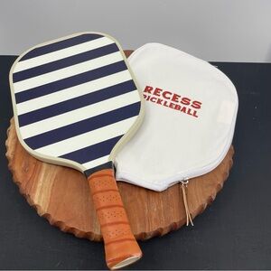 Recess X J Crew Pickleball Paddle striped blue white